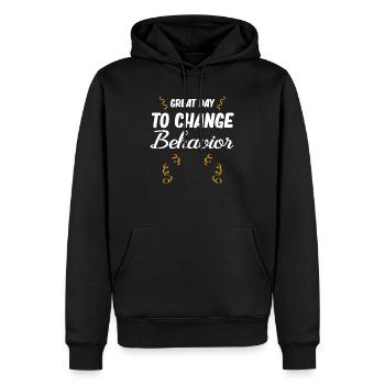 Gesch Grande journée pour changer de thérapeute comportemental - Sweat à capuche Premium bio Homme - noir - Devant - Nico (187cm)