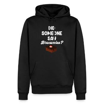 Quelqu’un a dit brownies ? Biscuit au fudge - Sweat à capuche Premium bio Homme - noir - Devant - Nico (187cm)