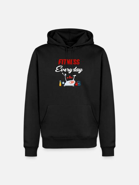 Fitness Every Day Enthusiasts Motivational - Men’s Premium Organic Hoodie - black