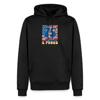75. Geburtstag 75 & Stolz - Männer Premium Bio Hoodie - Schwarz - Vorne - Nico (187cm)