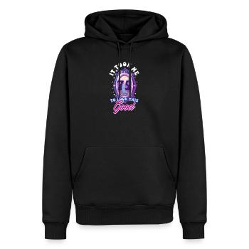 75e anniversaire, il m’a fallu 75 ans pour avoir l’air aussi gluant - Sweat à capuche Premium bio Homme - noir - Devant - Nico (187cm)