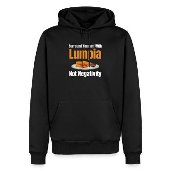 Umgeben Sie Sich Mit Lumpia, Nicht Mit - Männer Premium Bio Hoodie - Schwarz - Vorne - Nico (187cm)