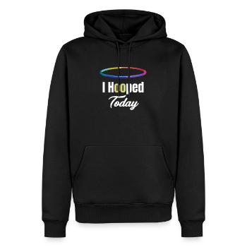 J’ai fait un cerceau aujourd’hui. Hooping - Sweat à capuche Premium bio Homme - noir - Devant - Nico (187cm)