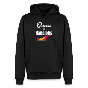 Queen of handjobs Carpenter DIYer - Men’s Premium Organic Hoodie - black - Front - Nico (187cm)