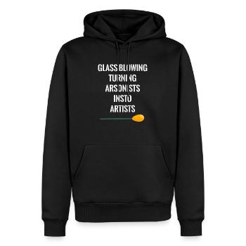 Les souffleurs de verre transforment les pyromanes en artistes. - Sweat à capuche Premium bio Homme - noir - Devant - Nico (187cm)