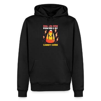 Candy Corn Halloween Alimenté par Candy Corn - Sweat à capuche Premium bio Homme - noir - Devant - Nico (187cm)