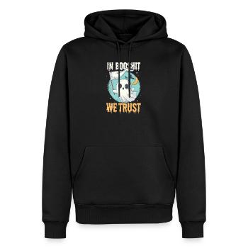 Booshit Chez Booshit, nous avons confiance - Sweat à capuche Premium bio Homme - noir - Devant - Nico (187cm)