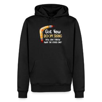 J’ai un nouveau boomerang. Comment puis-je utiliser le - Sweat à capuche Premium bio Homme - noir - Devant - Nico (187cm)