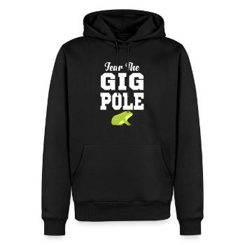 Fear The Gig Pole Frog Chasse Cottagecore Morel - Sweat à capuche Premium bio Homme - noir - Devant - Nico (187cm)