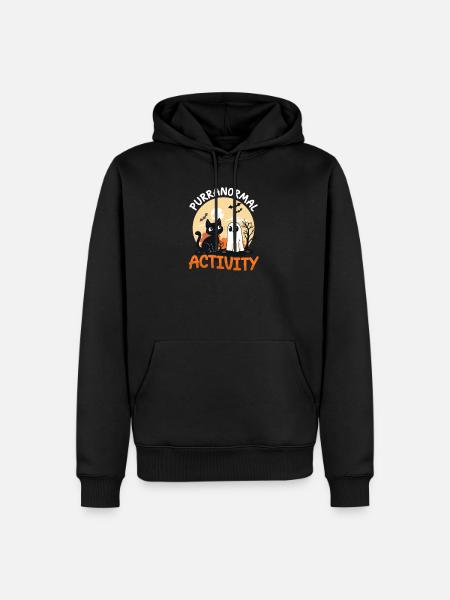 Halloween Cat Purranormal Activity - Men’s Premium Organic Hoodie - black