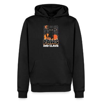 Pattes et griffes de chat d’Halloween - Sweat à capuche Premium bio Homme - noir - Devant - Nico (187cm)