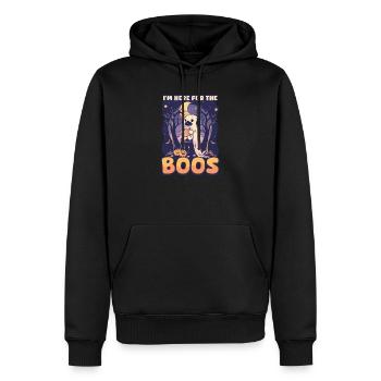 Chien d’Halloween Je suis là pour les huées - Sweat à capuche Premium bio Homme - noir - Devant - Nico (187cm)