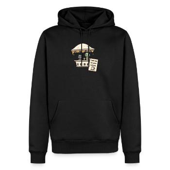 Alien Abduction Emmenez-moi à votre café Lattes - Sweat à capuche Premium bio Homme - noir - Devant - Nico (187cm)