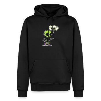 Alien Enlèvement Alien Recherche Wifi - Sweat à capuche Premium bio Homme - noir - Devant - Nico (187cm)