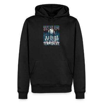 Halloween Eishockey Scream Team auf dem Eis - Männer Premium Bio Hoodie - Schwarz - Vorne - Nico (187cm)