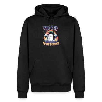 Schwules Halloween Zu schwul, um Angst zu haben - Männer Premium Bio Hoodie - Schwarz - Vorne - Nico (187cm)
