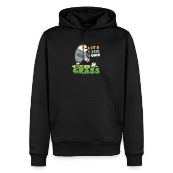 Fußballspieler tritt etwas Gras - Männer Premium Bio Hoodie - Schwarz - Vorne - Nico (187cm)