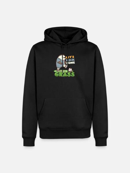 Soccer Player Kick Some Grass - Men’s Premium Organic Hoodie - black