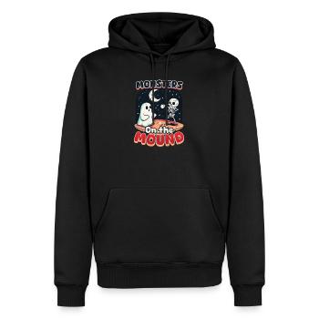 Monstres de baseball d’Halloween sur le monticule - Sweat à capuche Premium bio Homme - noir - Devant - Nico (187cm)