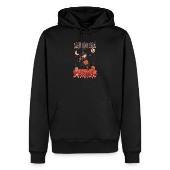 Halloween-Baseball-Hexe, bitte! Ich schlage - Männer Premium Bio Hoodie - Schwarz - Vorne - Nico (187cm)