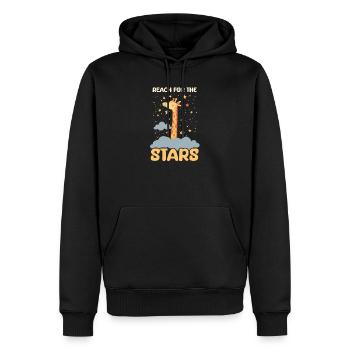 Girafe Atteindre les étoiles - Sweat à capuche Premium bio Homme - noir - Devant - Nico (187cm)