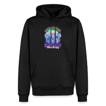 Skurrile Elefantenabenteuer mit Elefanten - Männer Premium Bio Hoodie - Schwarz - Vorne - Nico (187cm)