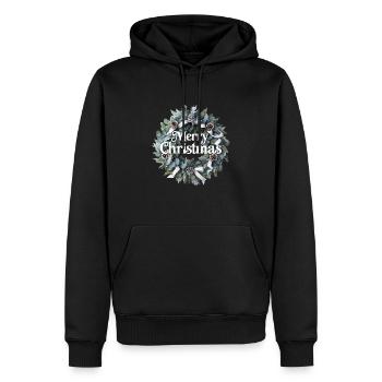 Joyeux Noël neige Noël Vacances - Sweat à capuche Premium bio Homme - noir - Devant - Nico (187cm)