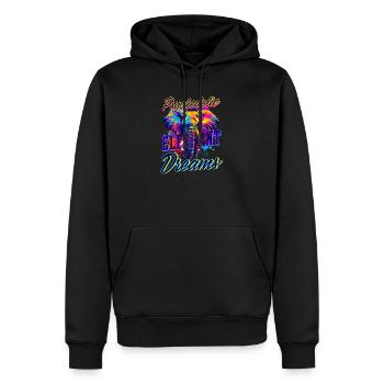 Elefant Psychedelische Elefantenträume - Männer Premium Bio Hoodie - Schwarz - Vorne - Nico (187cm)
