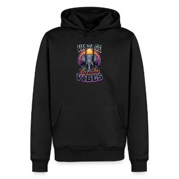 Elefant Vintage Elefant Vibes - Männer Premium Bio Hoodie - Schwarz - Vorne - Nico (187cm)