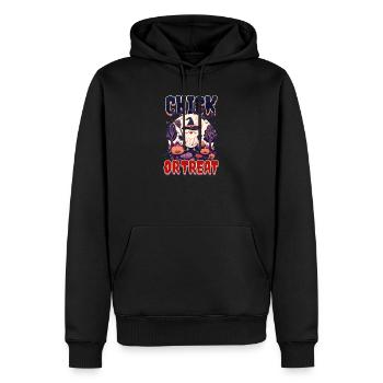 Halloween Huhn Küken oder Leckerli - Männer Premium Bio Hoodie - Schwarz - Vorne - Nico (187cm)
