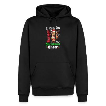 Burger Christmas Run On Burger And Cheer - Men’s Premium Organic Hoodie - black - Front - Nico (187cm)