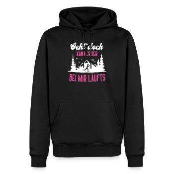 Skilanglauf Langlaufen Langläuferin Ski Langlauf - Männer Premium Bio Hoodie - Schwarz - Vorne - Nico (187cm)