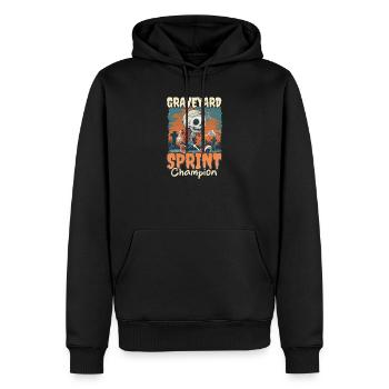 Champion de sprint du cimetière de coureurs d’Halloween - Sweat à capuche Premium bio Homme - noir - Devant - Nico (187cm)