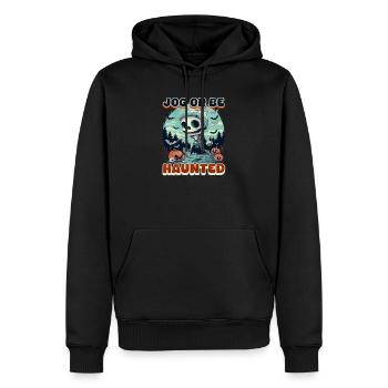Halloween-Läufer Joggen oder verfolgt werden! - Männer Premium Bio Hoodie - Schwarz - Vorne - Nico (187cm)