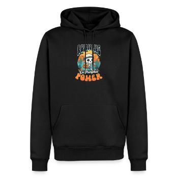 Coureur d’Halloween fonctionnant sur le pouvoir de la citrouille - Sweat à capuche Premium bio Homme - noir - Devant - Nico (187cm)
