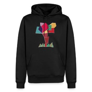 Arbre heureux - Sweat à capuche Premium bio Homme - noir - Devant - Nico (187cm)