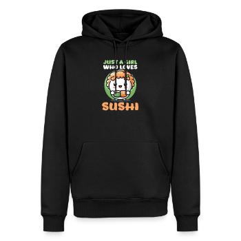 Sushi Roll Nur ein Mädchen, das Sushi liebt - Männer Premium Bio Hoodie - Schwarz - Vorne - Nico (187cm)
