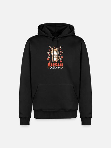 Sushi Roll Sushi Cat Lover - Men’s Premium Organic Hoodie - black