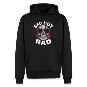 Cooler Goth-Look mit Tiefgang - Männer Premium Bio Hoodie - Schwarz - Vorne - Nico (187cm)