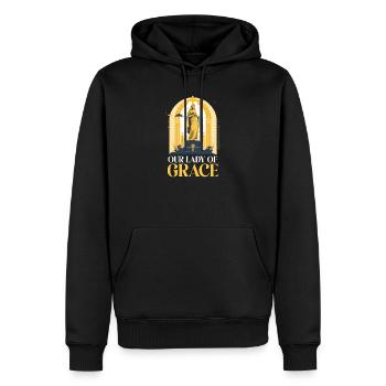 Jungfrau Maria Unsere Liebe Frau der Gnade - Männer Premium Bio Hoodie - Schwarz - Vorne - Nico (187cm)