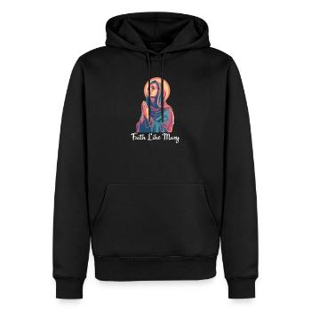 Jungfrau Maria Glaube wie Maria - Männer Premium Bio Hoodie - Schwarz - Vorne - Nico (187cm)