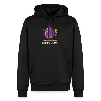 Cuire la pâte aux raisins secs - Sweat à capuche Premium bio Homme - noir - Devant - Nico (187cm)