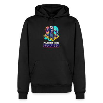 3D-Drucker-Zubehör Filament ist mein Cardio - Männer Premium Bio Hoodie - Schwarz - Vorne - Nico (187cm)