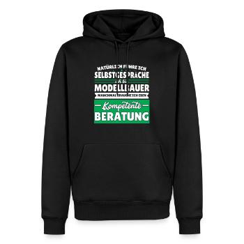 Naturlich Fuhre Ich Selbstgesprache Ich Bin - Männer Premium Bio Hoodie - Schwarz - Vorne - Nico (187cm)