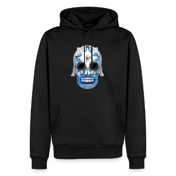 Schädel 2 - Männer Premium Bio Hoodie - Schwarz - Vorne - Nico (187cm)