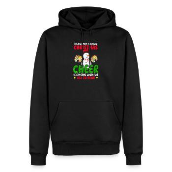pom-pom girl de Noël joie de Noël entendre fort - Sweat à capuche Premium bio Homme - noir - Devant - Nico (187cm)