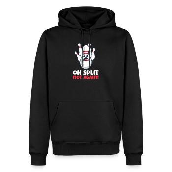 Bowling Oh Split, nicht schon wieder! - Männer Premium Bio Hoodie - Schwarz - Vorne - Nico (187cm)