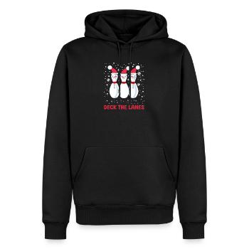 Bowling Deck Les Pistes - Sweat à capuche Premium bio Homme - noir - Devant - Nico (187cm)