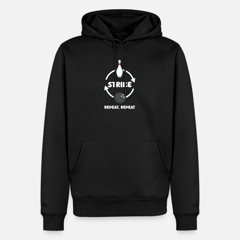 Bowling Strike, répéter, répéter - Sweat à capuche Premium bio Homme - noir