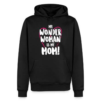 Ma mère est ma mère - Sweat à capuche Premium bio Homme - noir - Devant - Nico (187cm)